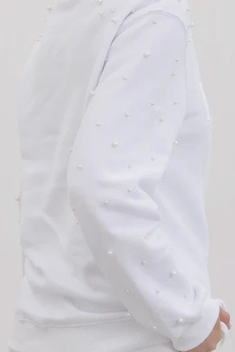 Heirloom Bridal Company Pearl Sleeve BRIDE Embroidered Sweatshirt $1 thumbnail