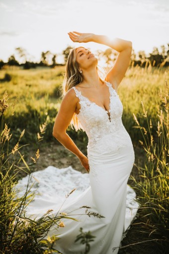 Stella York 7457 #2 default (IV-PL) Ivory Gown w Porcelain Tulle Plunge thumbnail