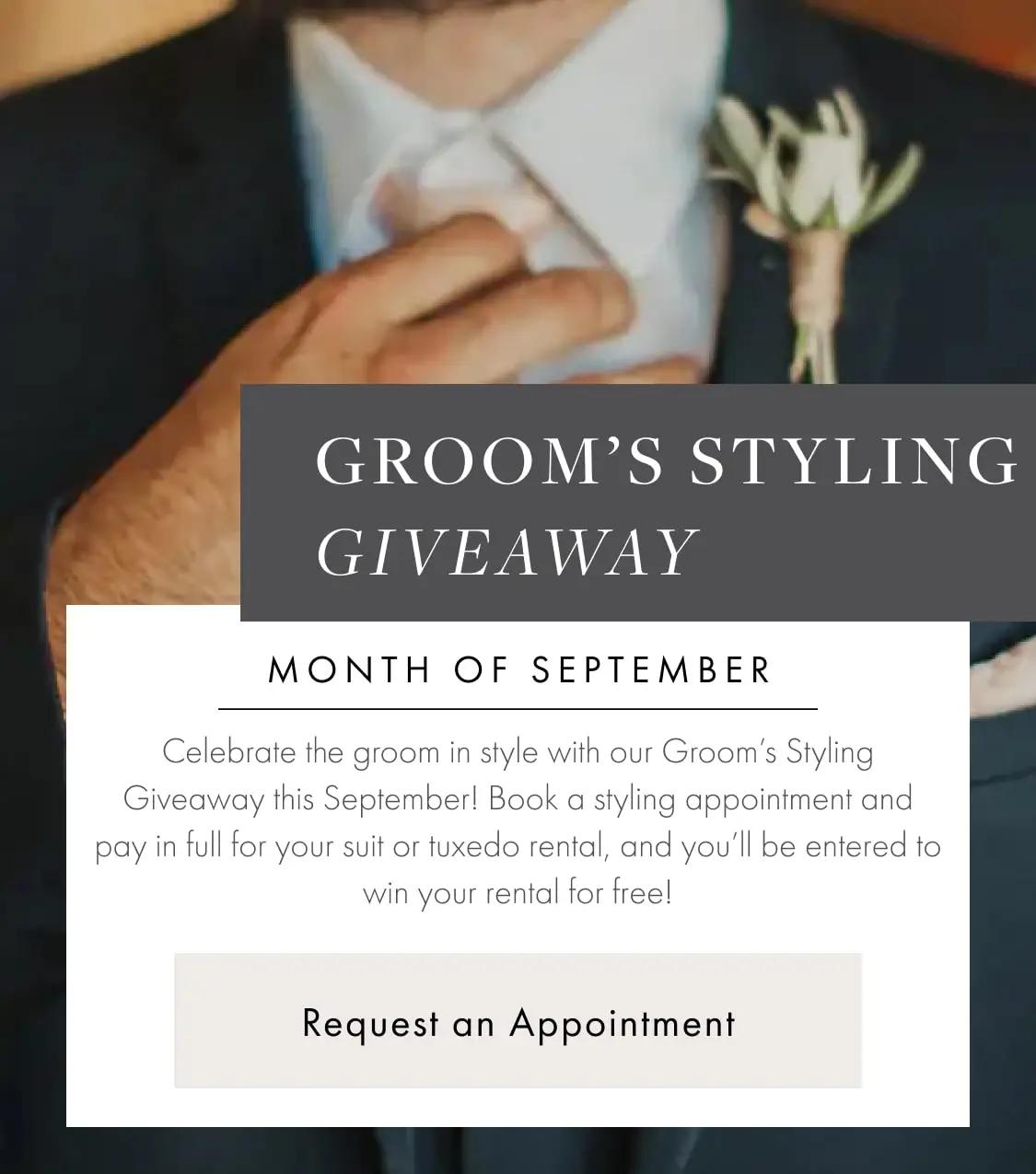 Groom styling giveaway at Always Elegant Bridal, Yuba