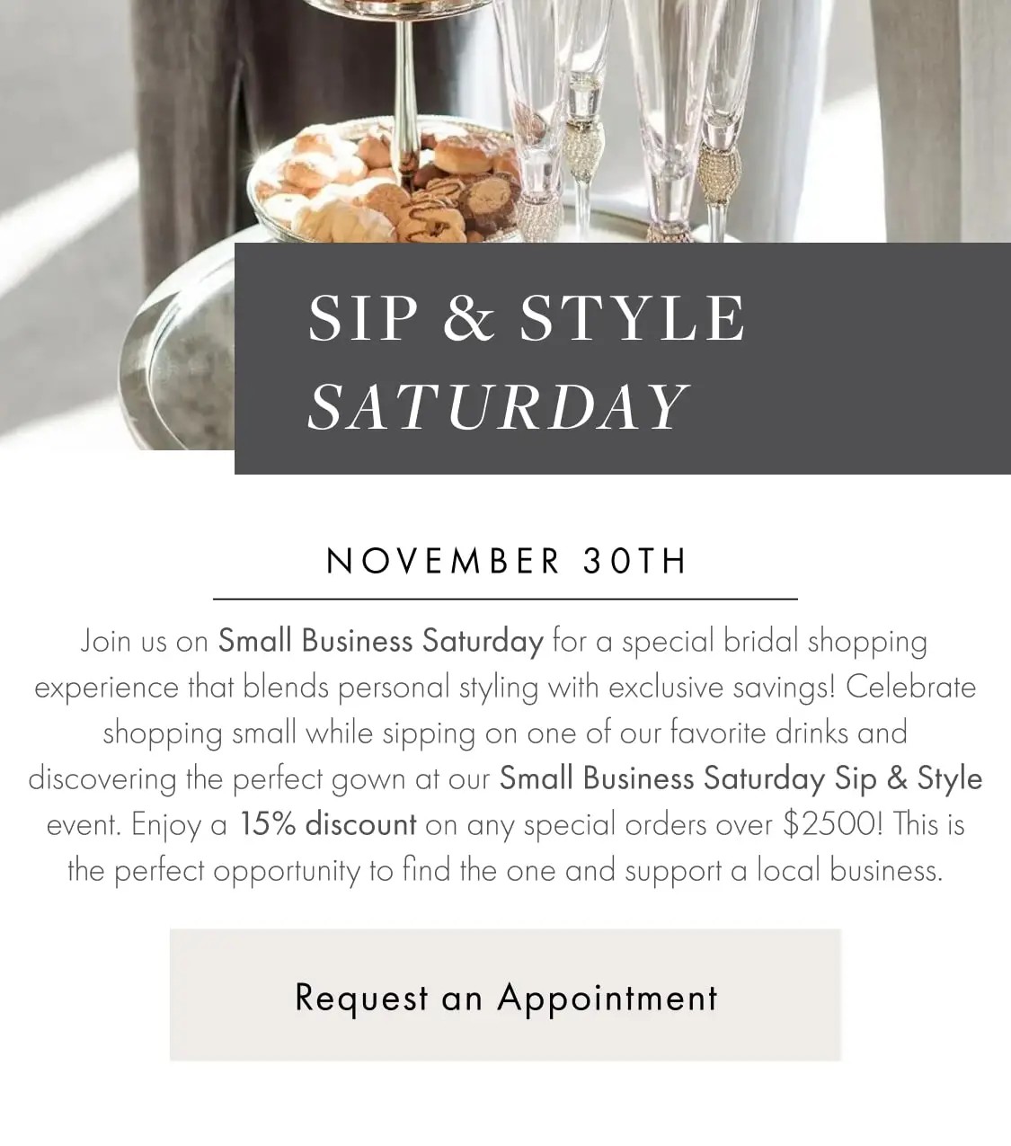 Sip & Style Saturday at Always Elegant Bridal, Yuba