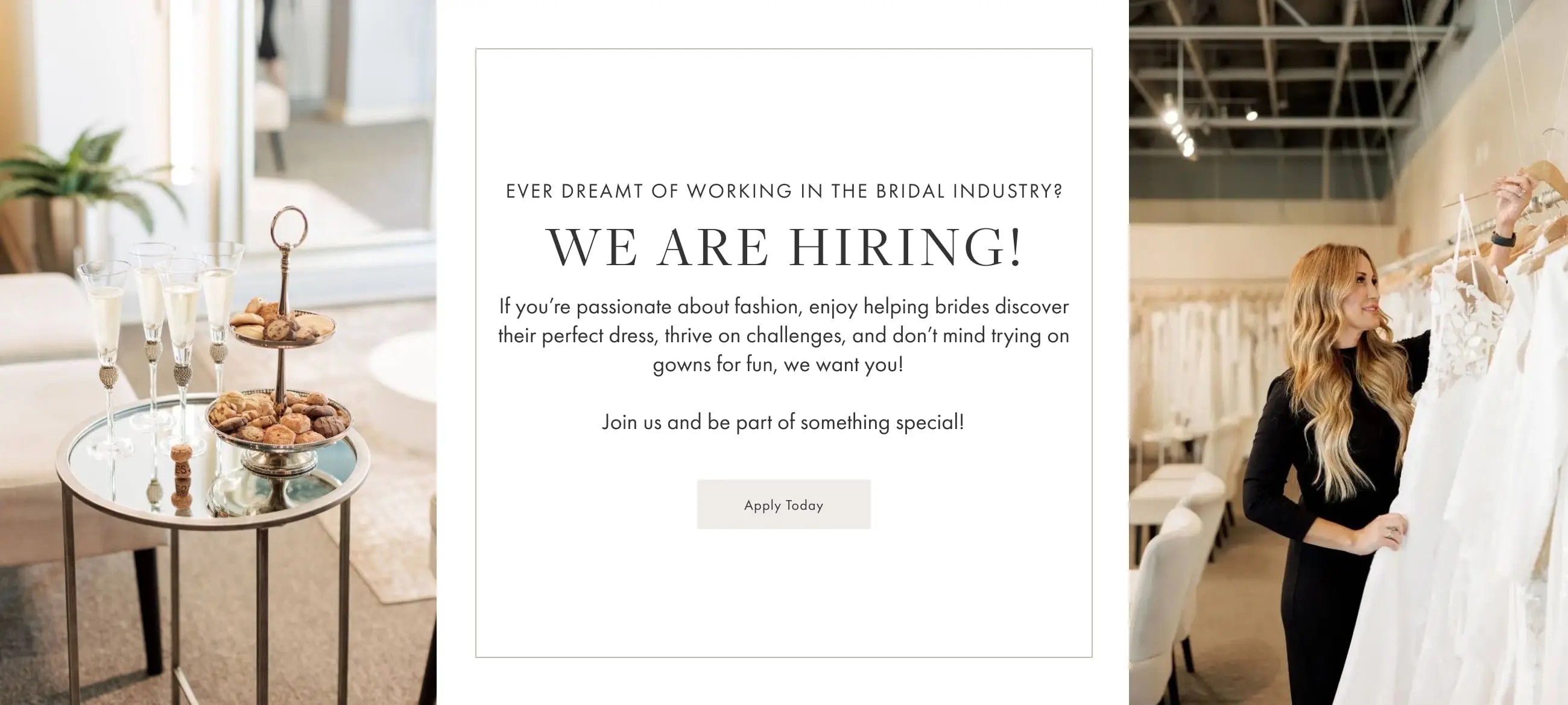 We are hiring bridal stylists at Always Elegant Bridal, Yuba