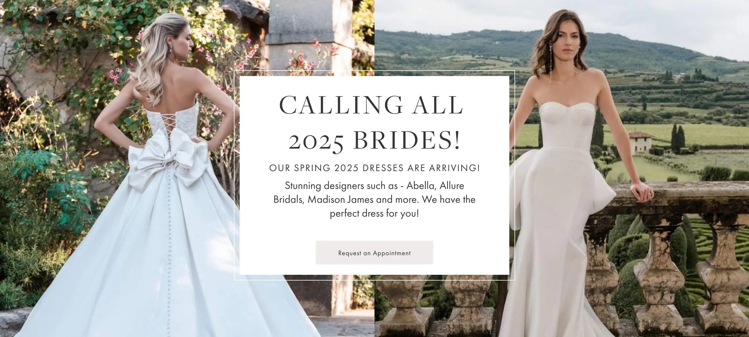 New Spring 2025 wedding dresses at Always Elegant Bridal - Yuba. Abella, Allure Bridals, Madison James and more