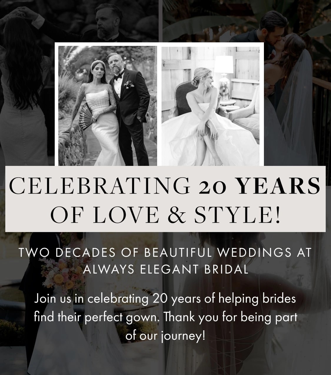 Celebrating 20 years of love & style - mobile image