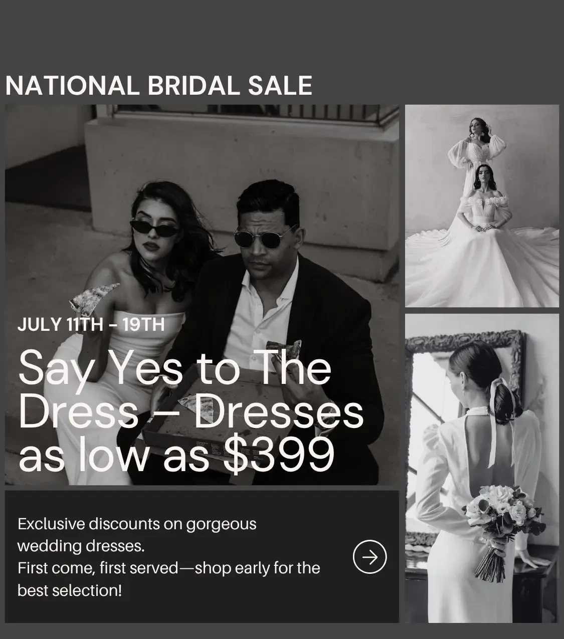 National bridal sale banner - mobile